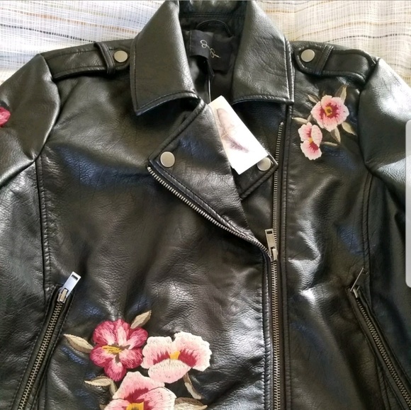 💕🌹Jessica Simpson Motorcycle Black Jacket Med - Picture 2 of 7